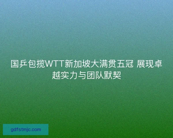 国乒包揽WTT新加坡大满贯五冠 展现卓越实力与团队默契